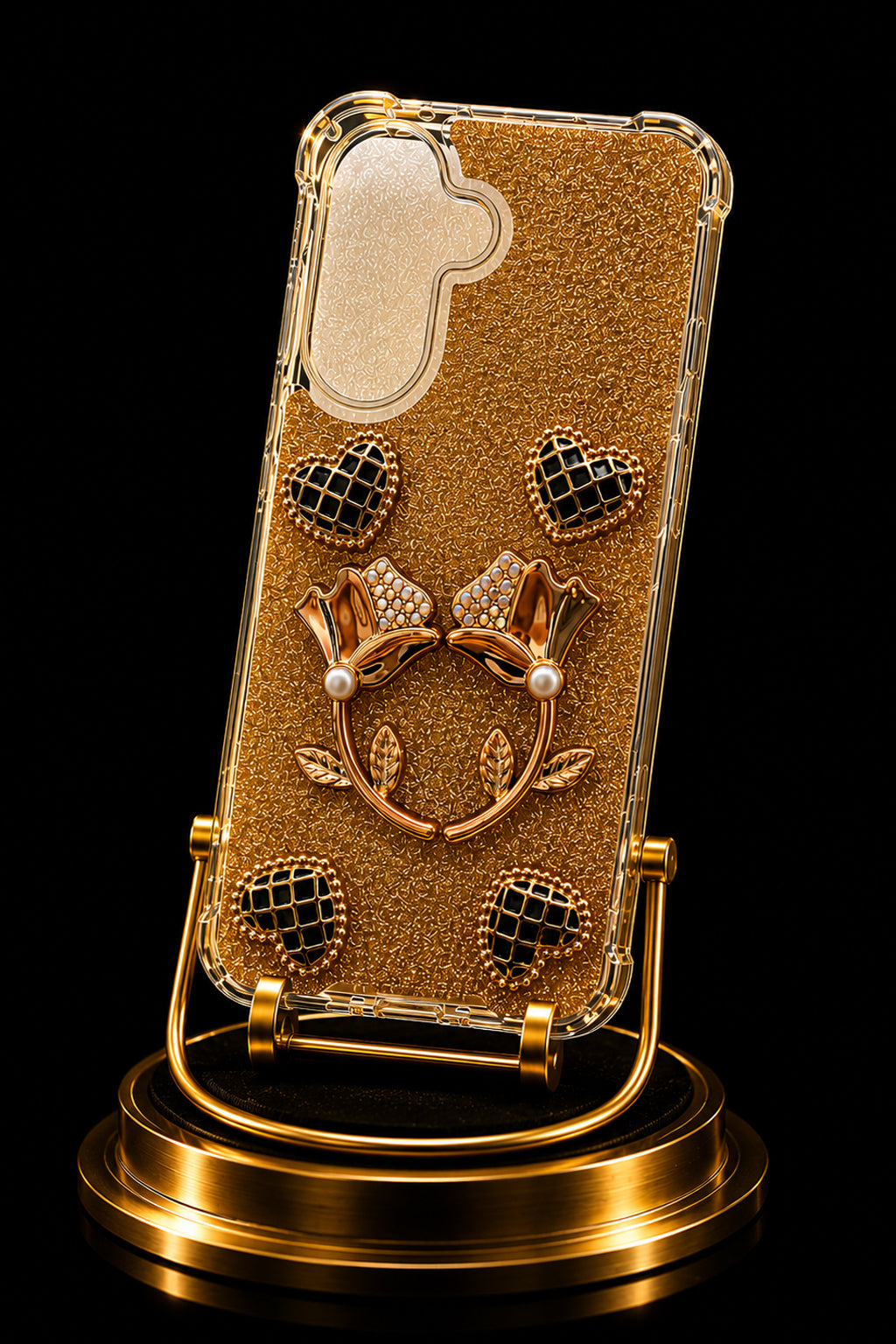 Golden Bloom Hearts Case