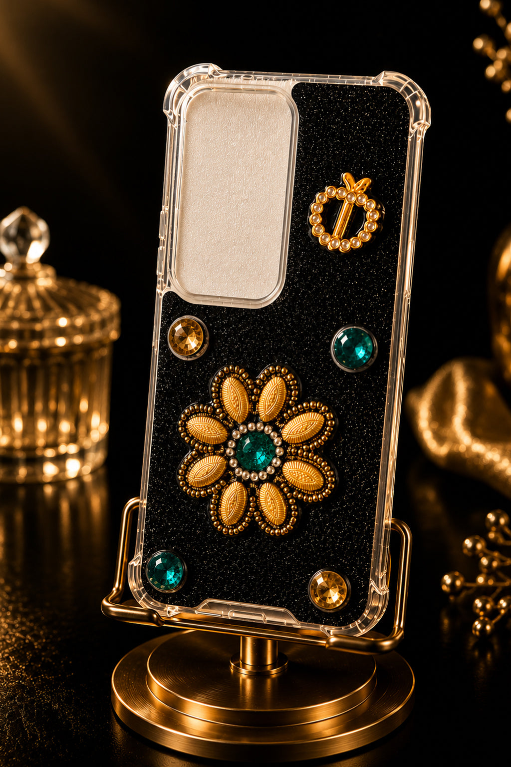 Midnight Emerald Blossom Case