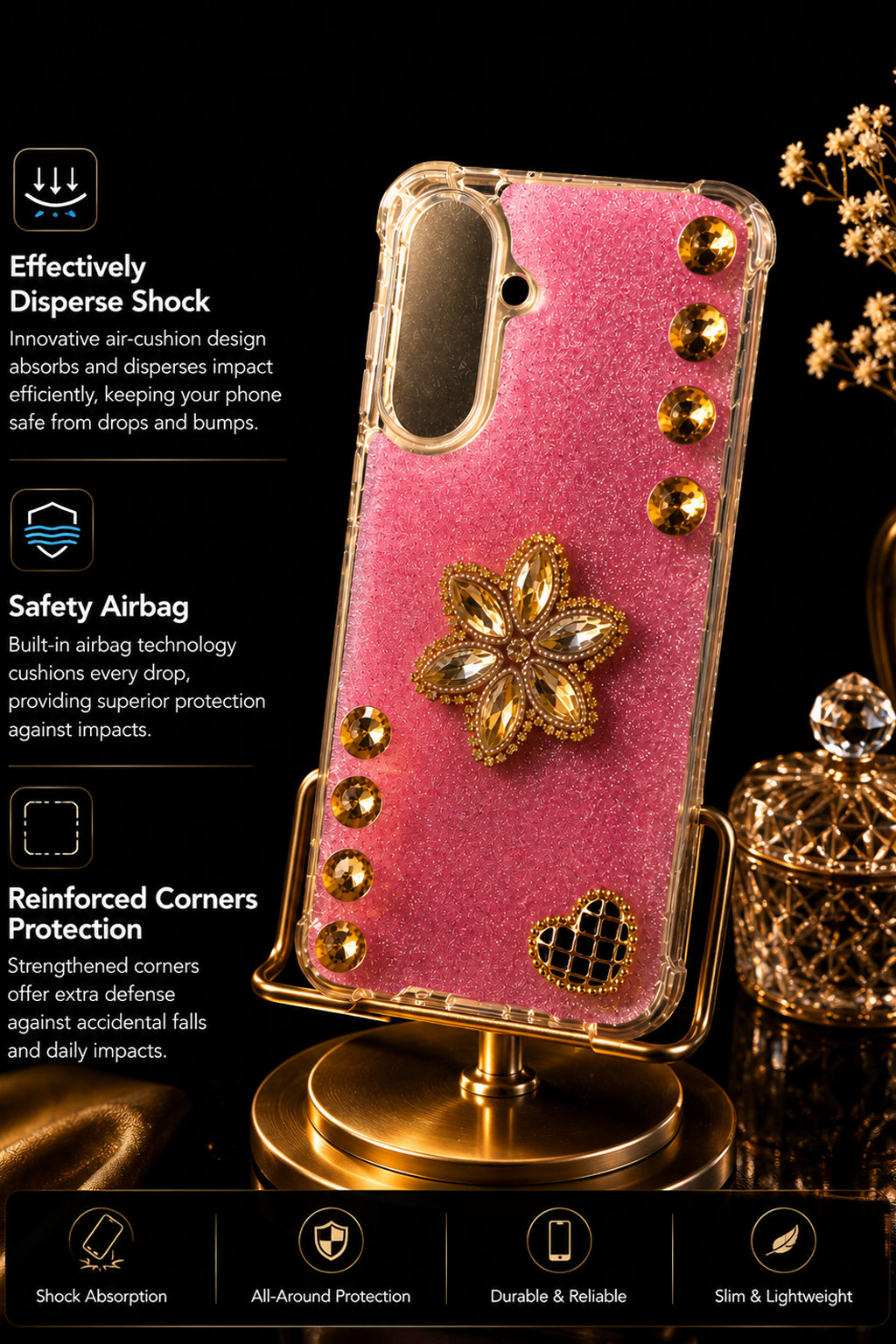 Pink Crystal Blossom Case