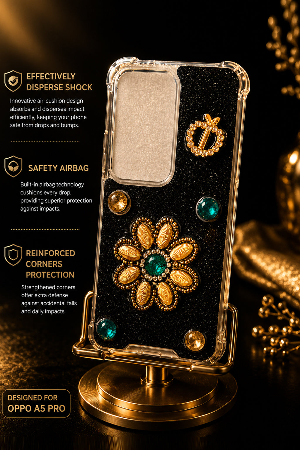 Midnight Emerald Blossom Case